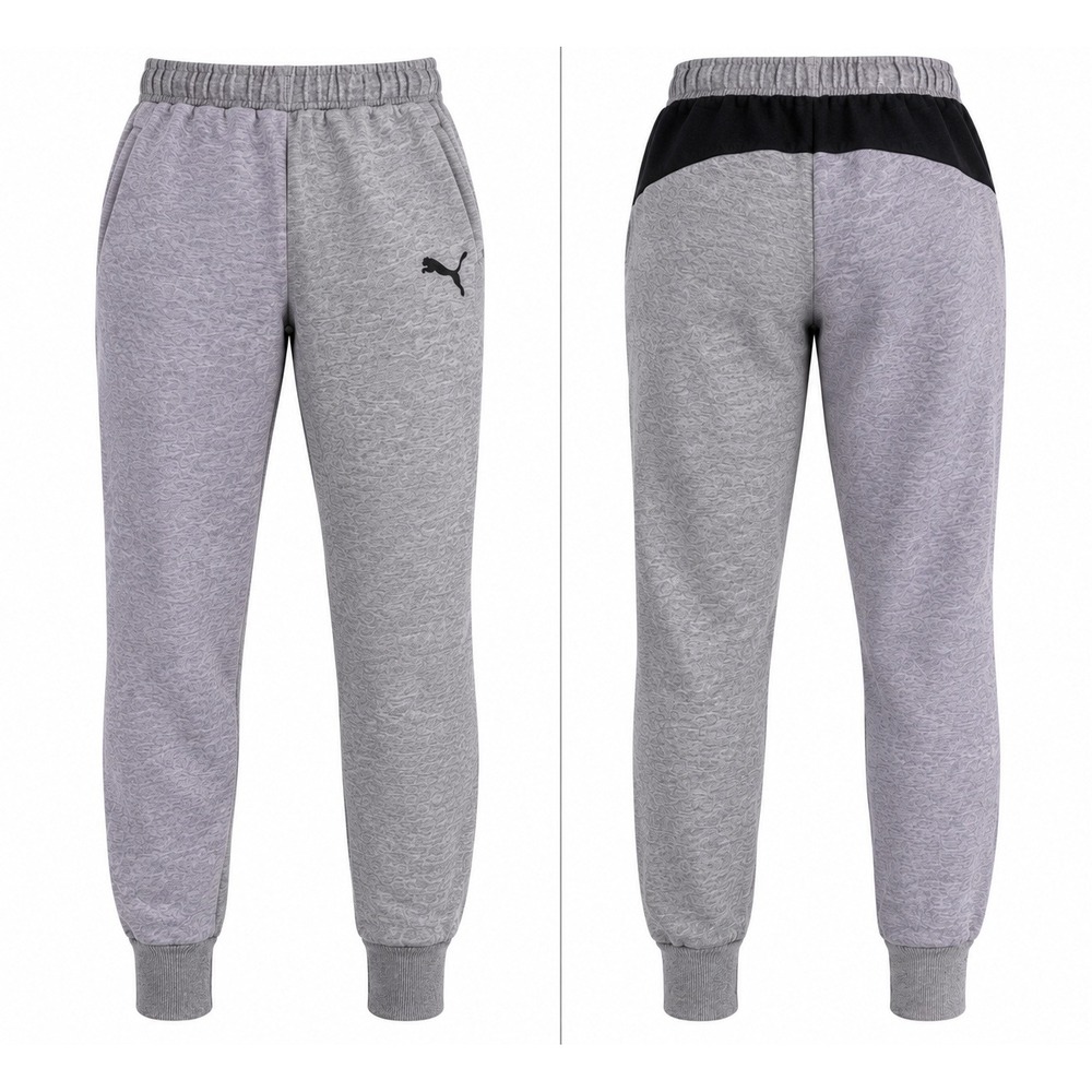 Puma Womens Heather Grey Fleece Lined Joggers Sweatpants 852364-03 Size S